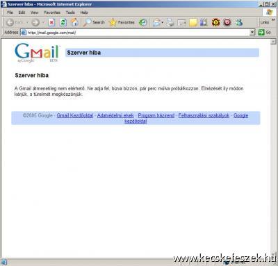Google Szerver hiba
